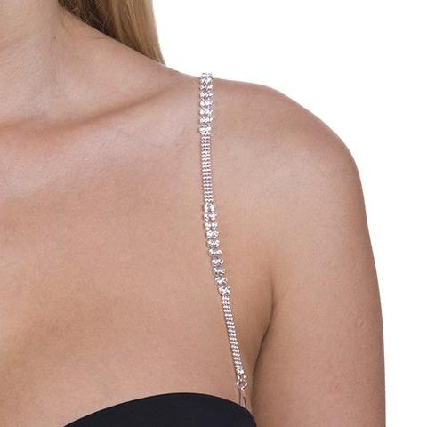  AOKLEY Bra Strap 1Pairs Luxurious Multi Rows Rhinestone Bra  Strap Jewelry for Women Red Trim Bra Strap Dress Accessories Wedding Girls Lingerie  Straps Replacement (Color : Silver) : Clothing, Shoes 